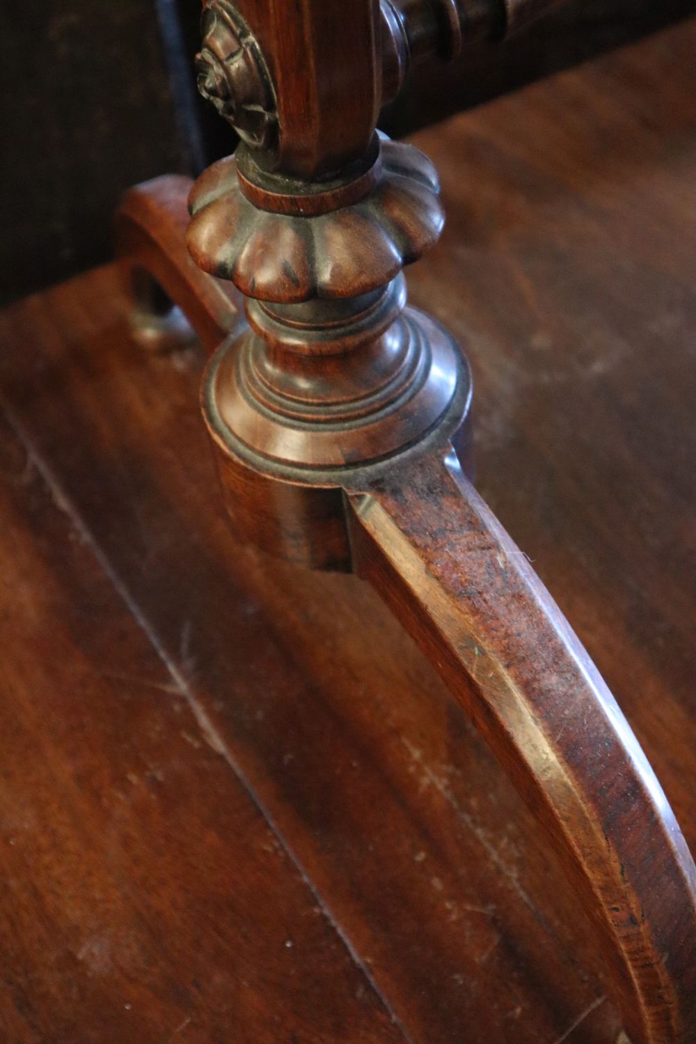 An early Victorian rosewood work table, width 48cm